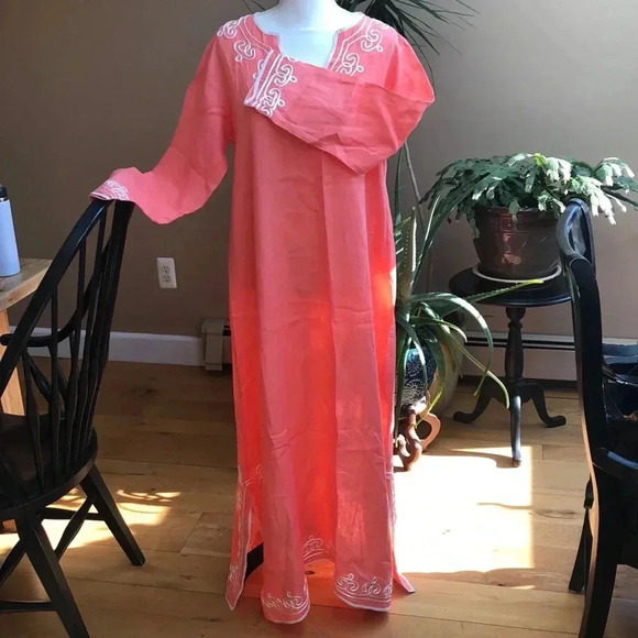 Soft Surroundings Coral Kaftan.   XS - Picture 1 of 6
